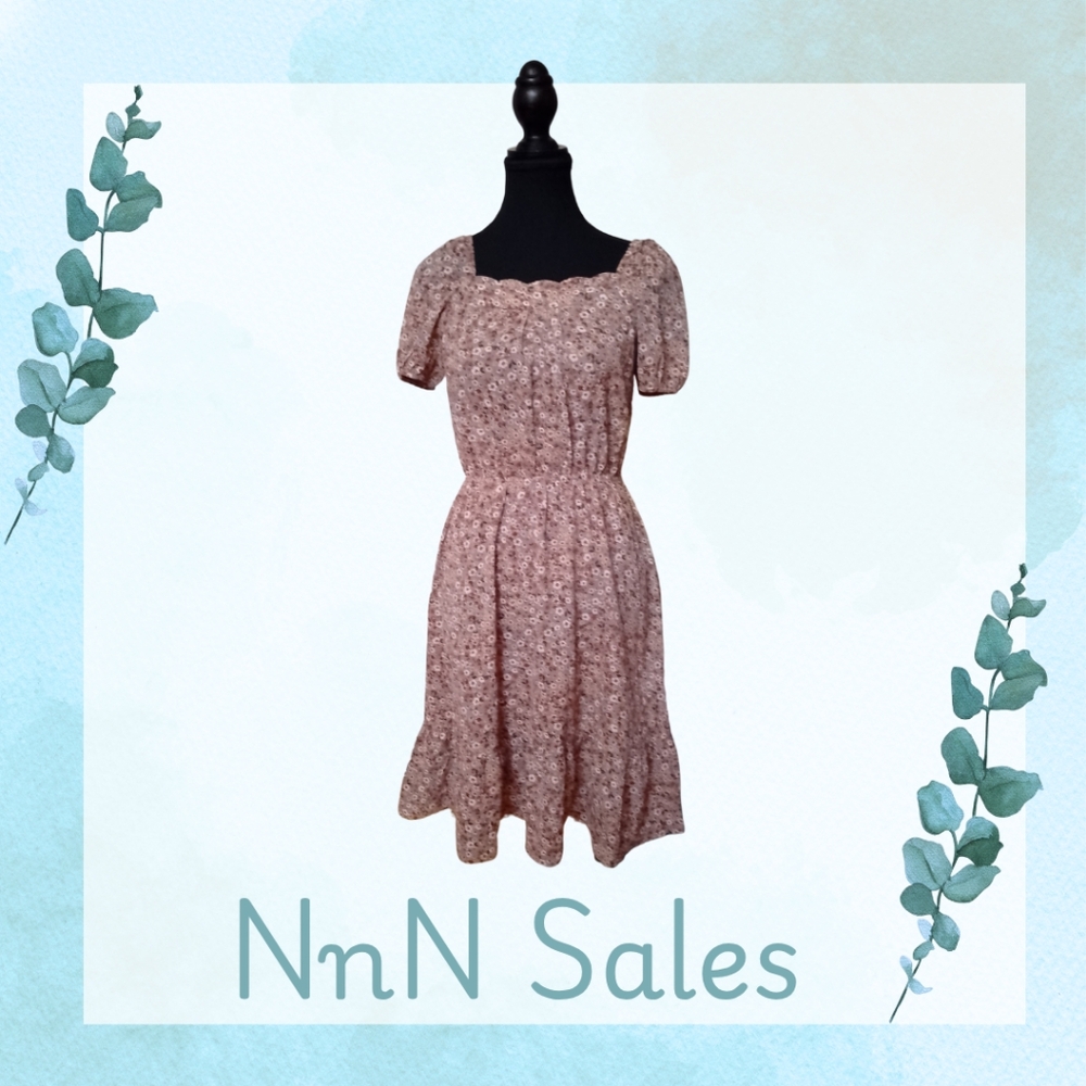 Monteau Tan Puff Sleeve Sundress